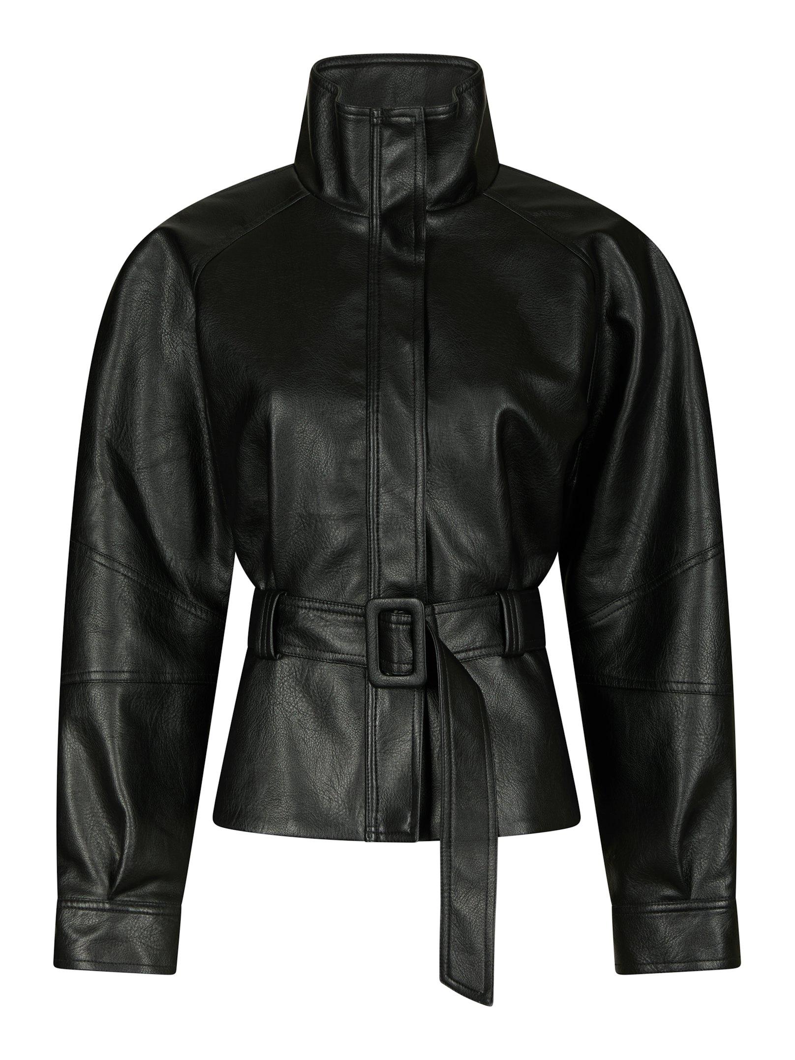 Jaclyn Faux Leather Jacket Black