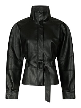 Jaclyn Faux Leather Jacket Black