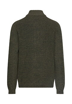 Stickad tröja mörkgrön i melerad look från camel active