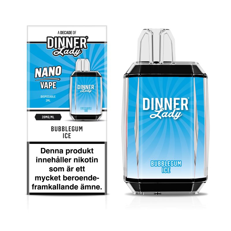 Dinner Lady Nano Cube Engångs Vape 20mg – Bubblegum Ice