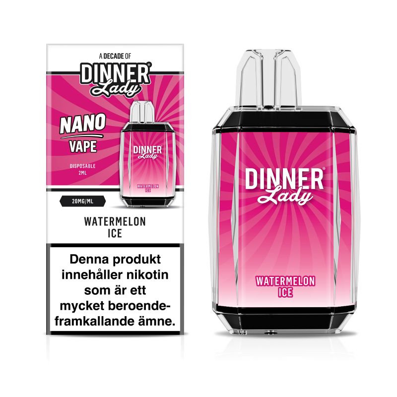 Dinner Lady Nano Cube Engångs Vape 20mg – Watermelon Ice