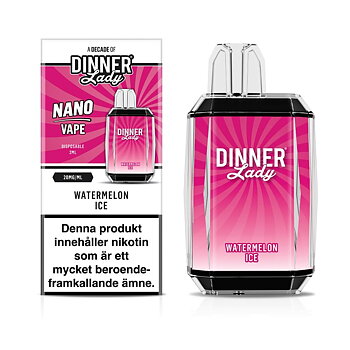 Dinner Lady Nano Cube Engångs Vape 20mg – Watermelon Ice