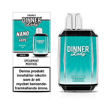 Dinner Lady Nano Cube Engångs Vape 20mg – Spearmint Menthol