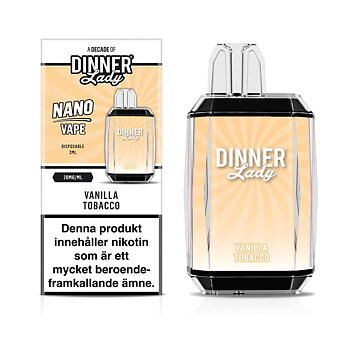 Dinner Lady Nano Cube Engångs Vape 20mg – Vanilla Tobacco