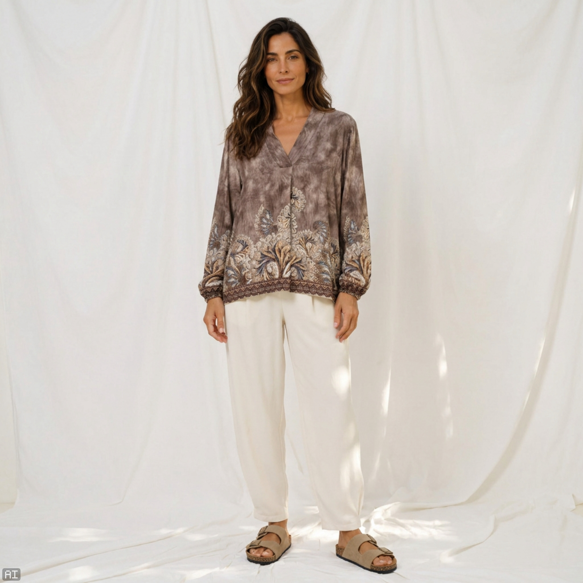 MdcAnice Blouse Fango Blus med mönster
