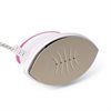Rosa mini-ångstrykjärn med silikonplatta och förvaringsfodral som helt set - 4