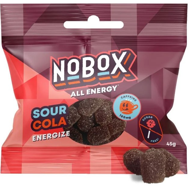NoBox Energigodis - Sour Cola med Koffein & Vitaminer
