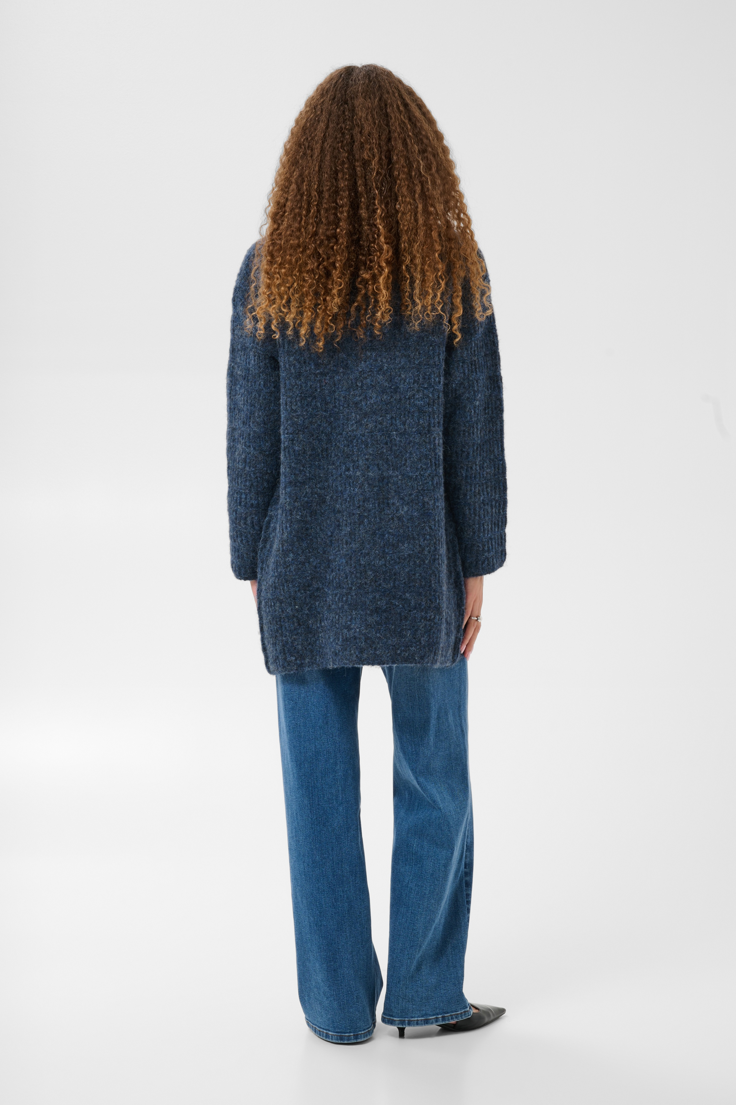 KAkikki Cardigan Graphite Melange Blåmelerad Långkofta - 3