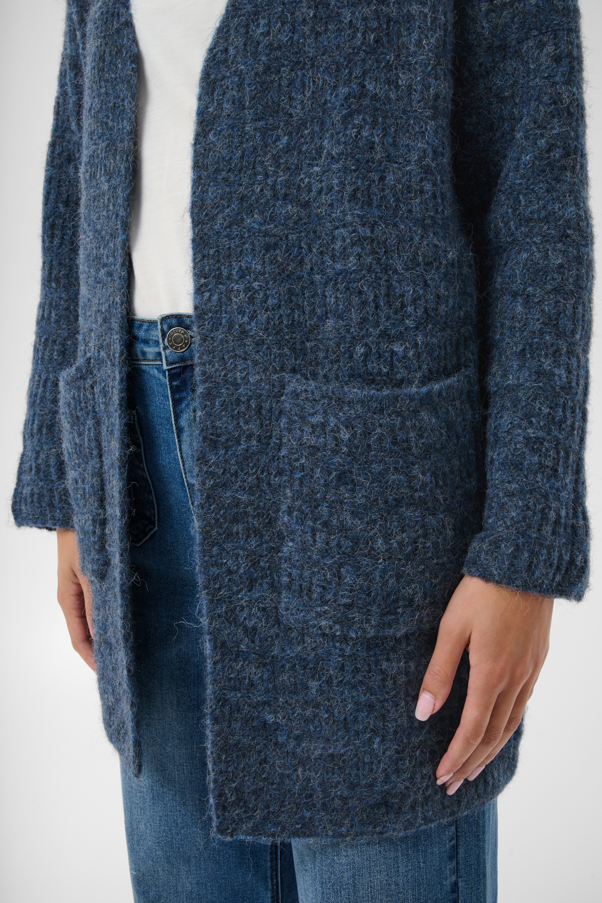 KAkikki Cardigan Graphite Melange Blåmelerad Långkofta - 4