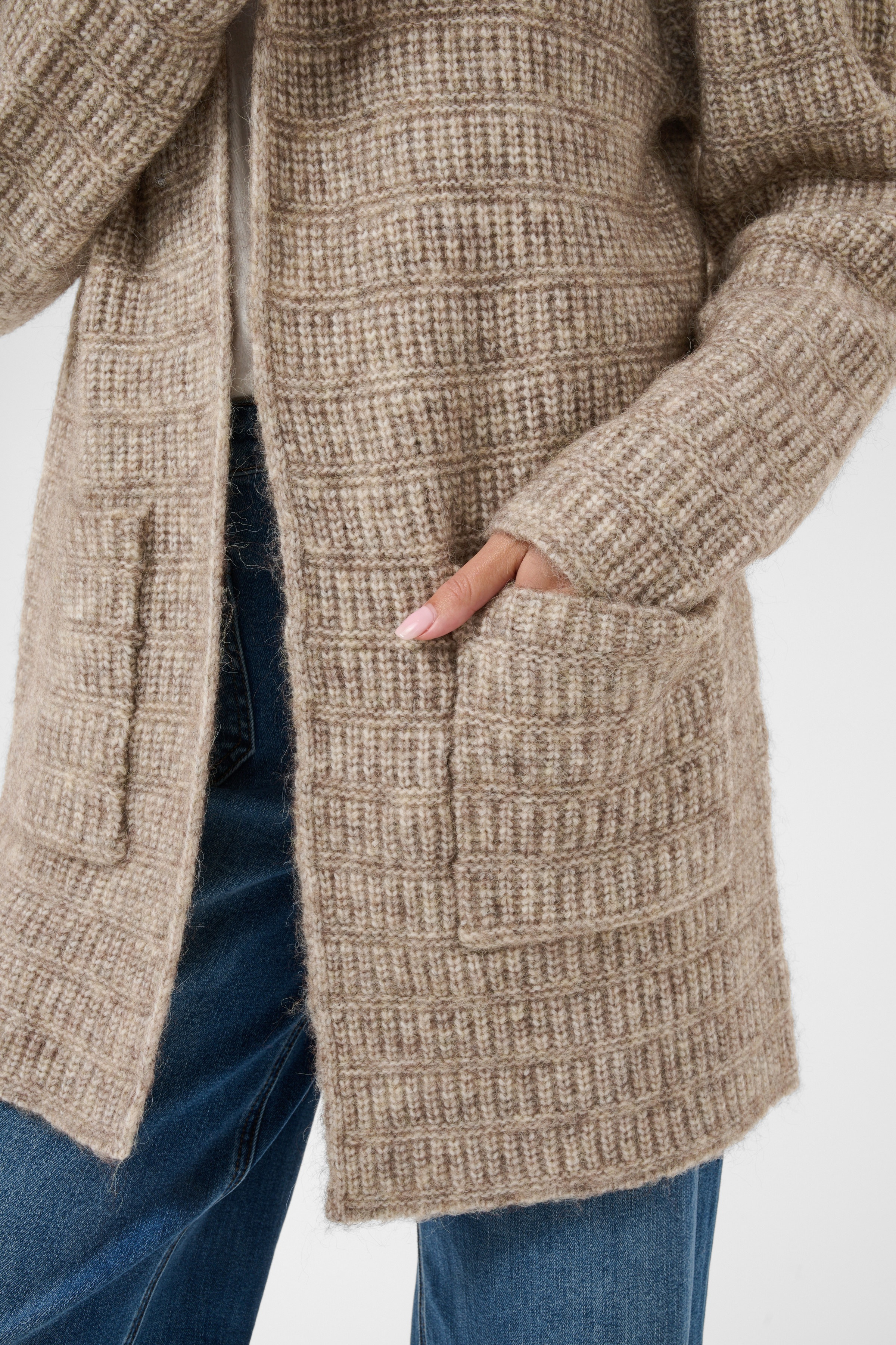 KAkikki Cardigan Desert Taupe Melange Beigemelerad  Långkofta - 4