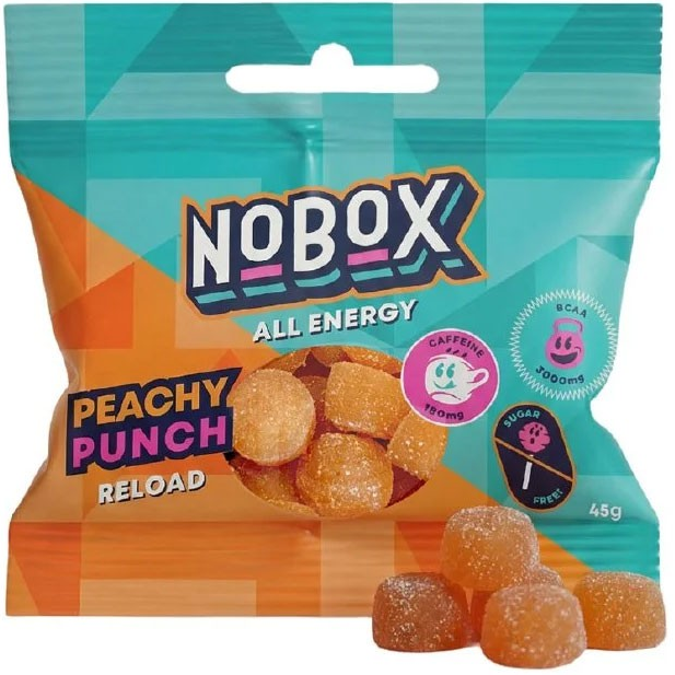 NoBox Energigodis - Peachy Punch med Koffein & BCAA