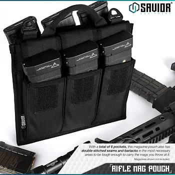 Savior Equipment Rifle Magazine Pouch for 6 Magazines - Black 2