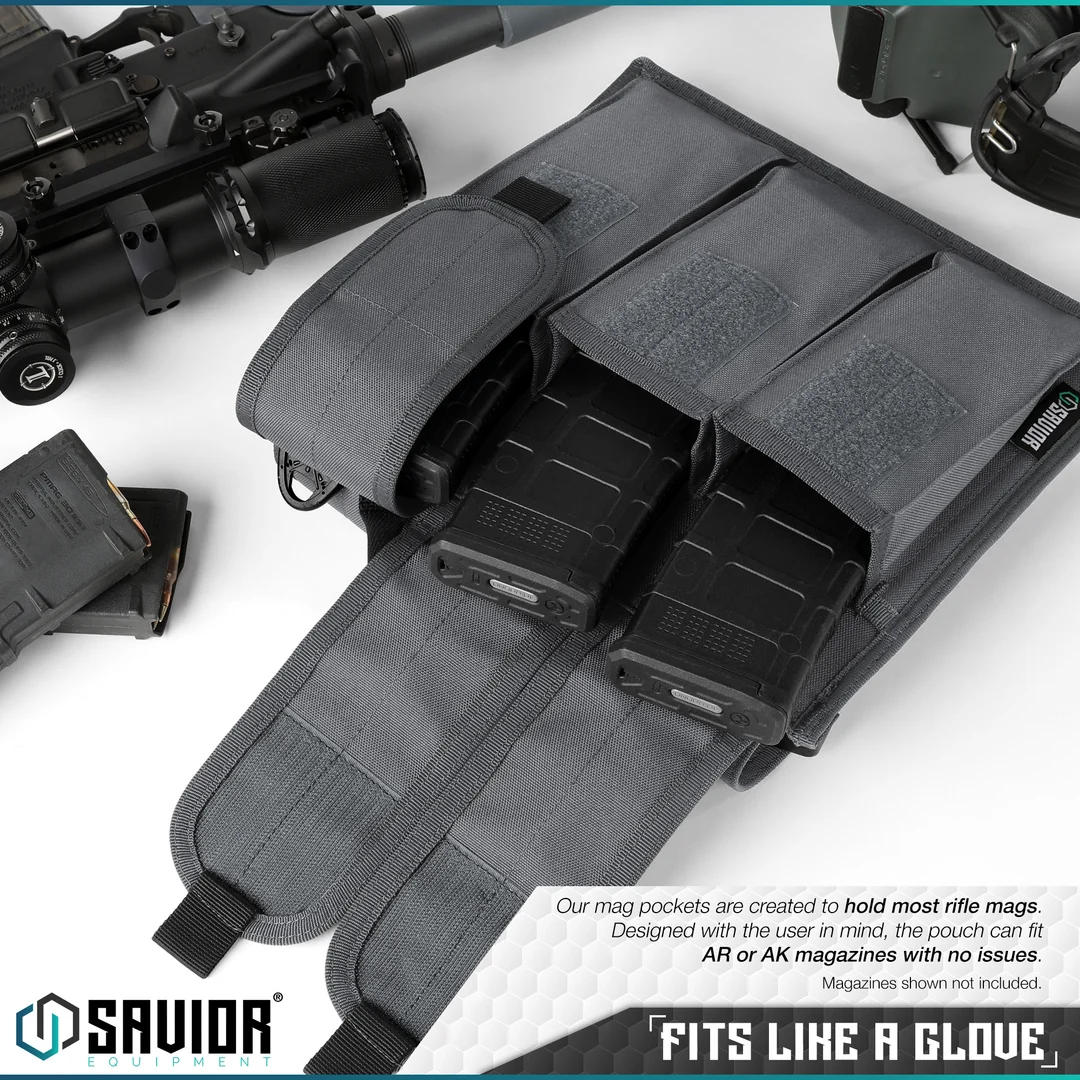 Savior Equipment Rifle Magazine Pouch for 6 Magazines - SW Gray 3
