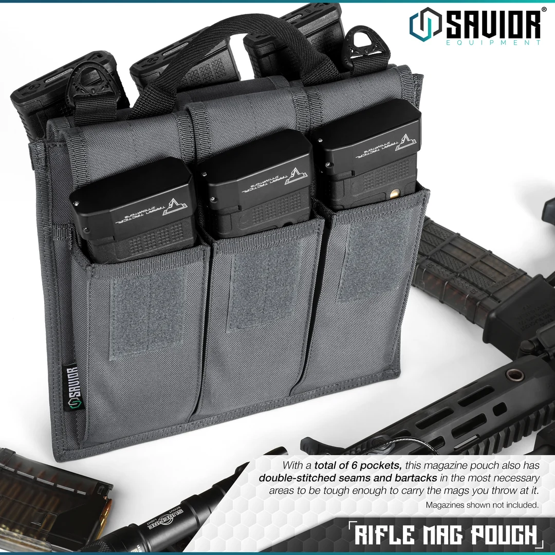 Savior Equipment Rifle Magazine Pouch for 6 Magazines - SW Gray 2