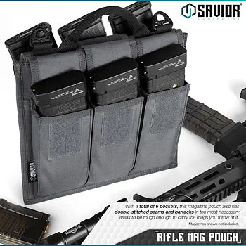 Savior Equipment Rifle Magazine Pouch for 6 Magazines - SW Gray 2