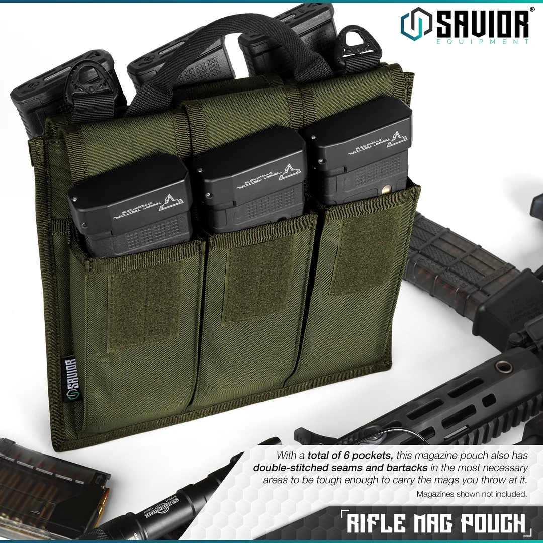 Savior Equipment Rifle Magazine Pouch for 6 Magazines - OD Green 2