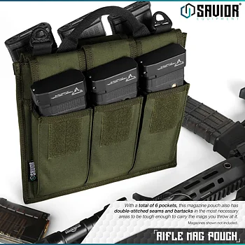 Savior Equipment Rifle Magazine Pouch for 6 Magazines - OD Green 2