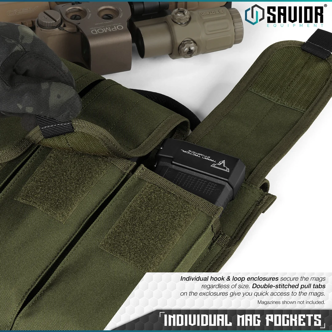 Savior Equipment Rifle Magazine Pouch for 6 Magazines - OD Green 4
