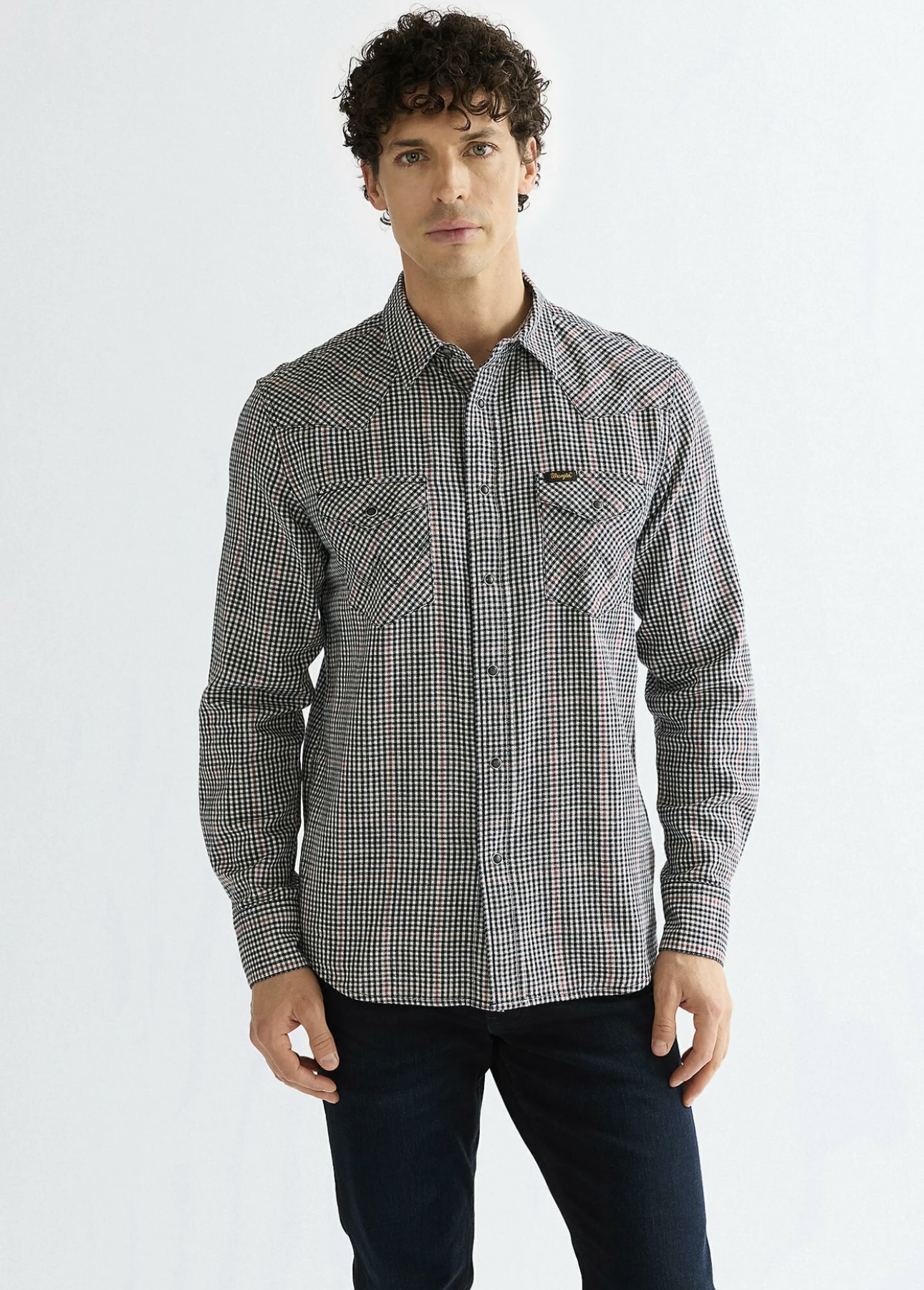 wrangler western shirt red indigo - 3