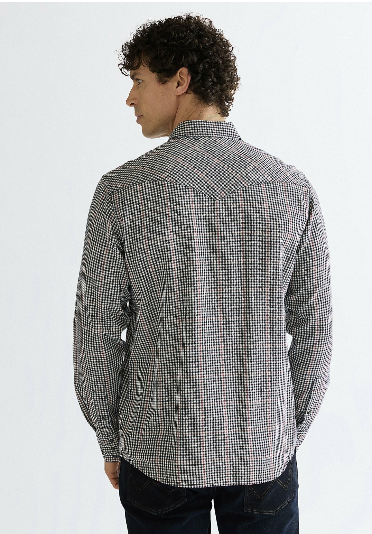 wrangler western shirt red indigo - 5
