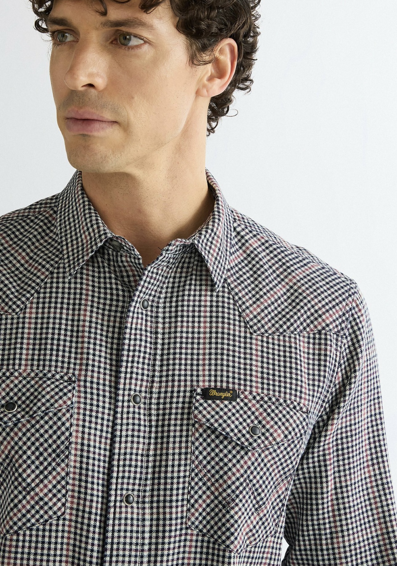 wrangler western shirt red indigo - 4