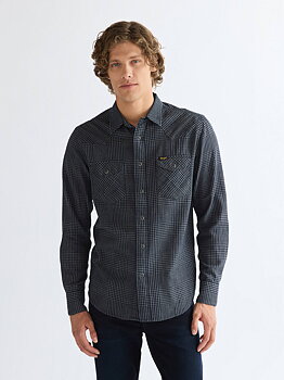 wrangler western shirt healthered indigo