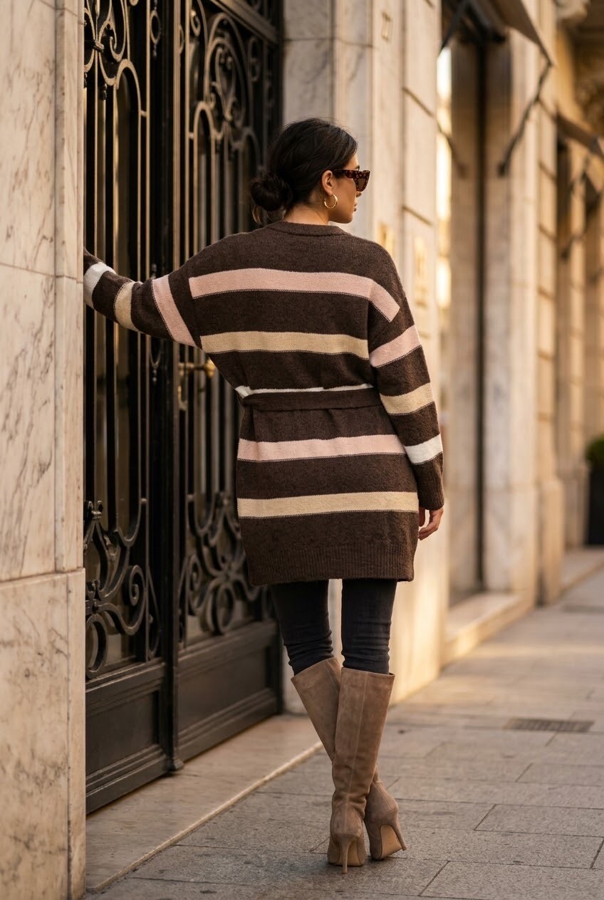 Cardigan brown stripes - 3