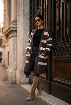 Cardigan brown stripes