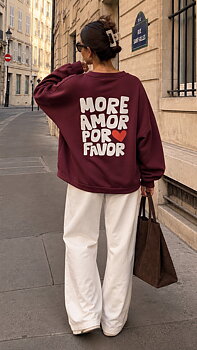 Sweater "More amor por favor" burgundy