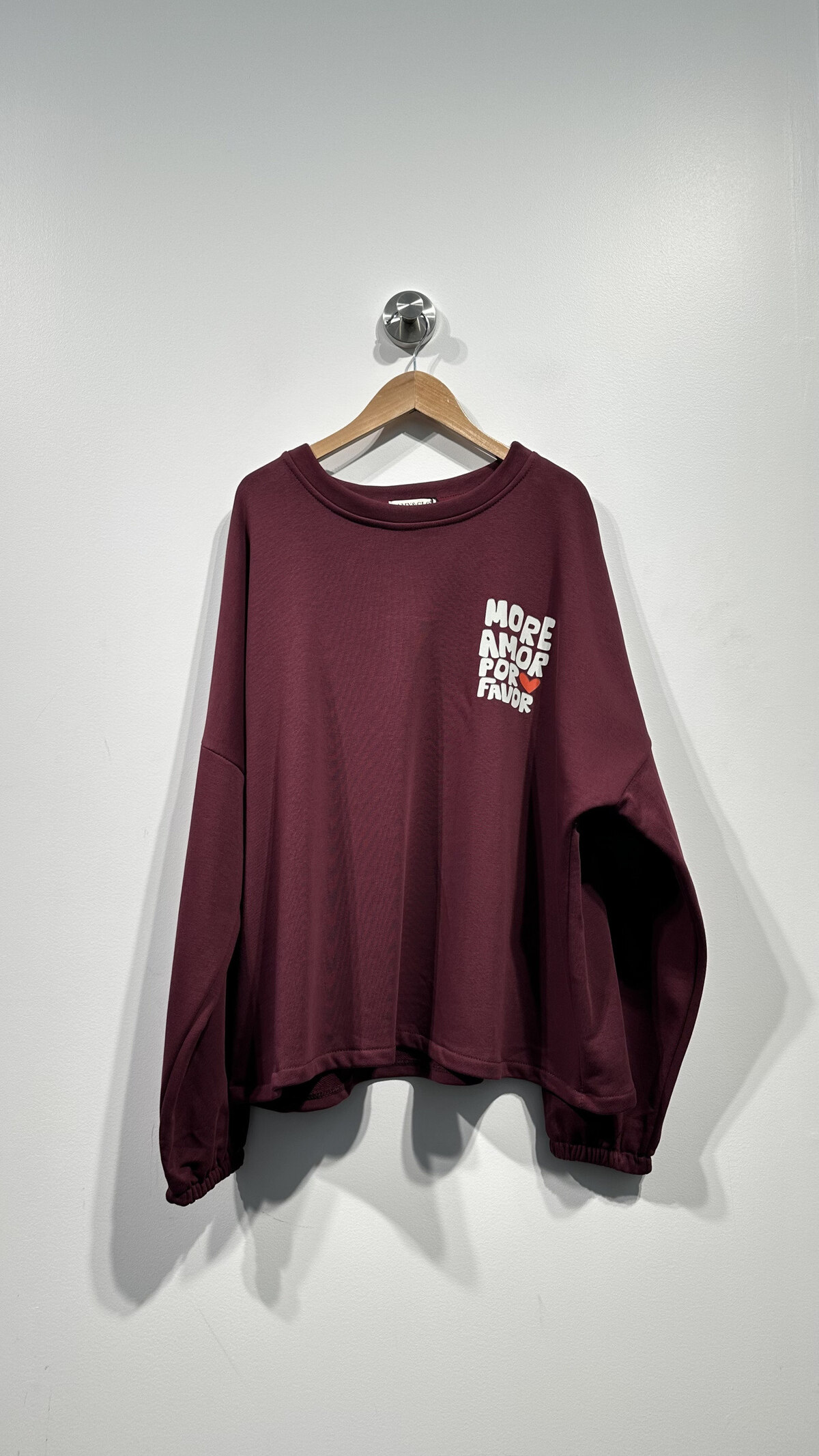 Sweater "More amor por favor" burgundy - 4