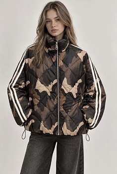Quilted camouflage jacket brown