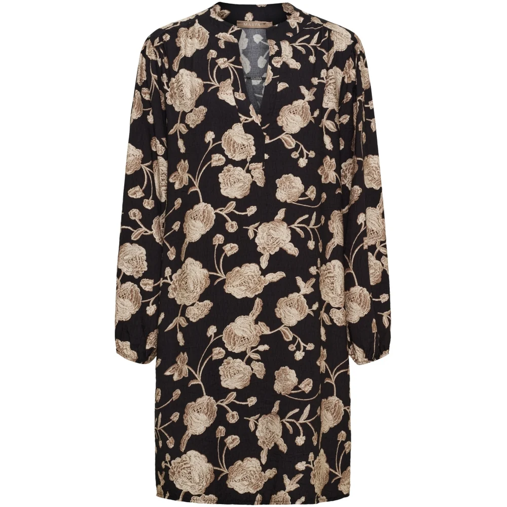 Gilda dress - black with flowers