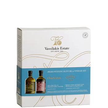 Presentbox Charisma olivolja & balsamico med timjanhonung 200 ml – Vassilakis Estate