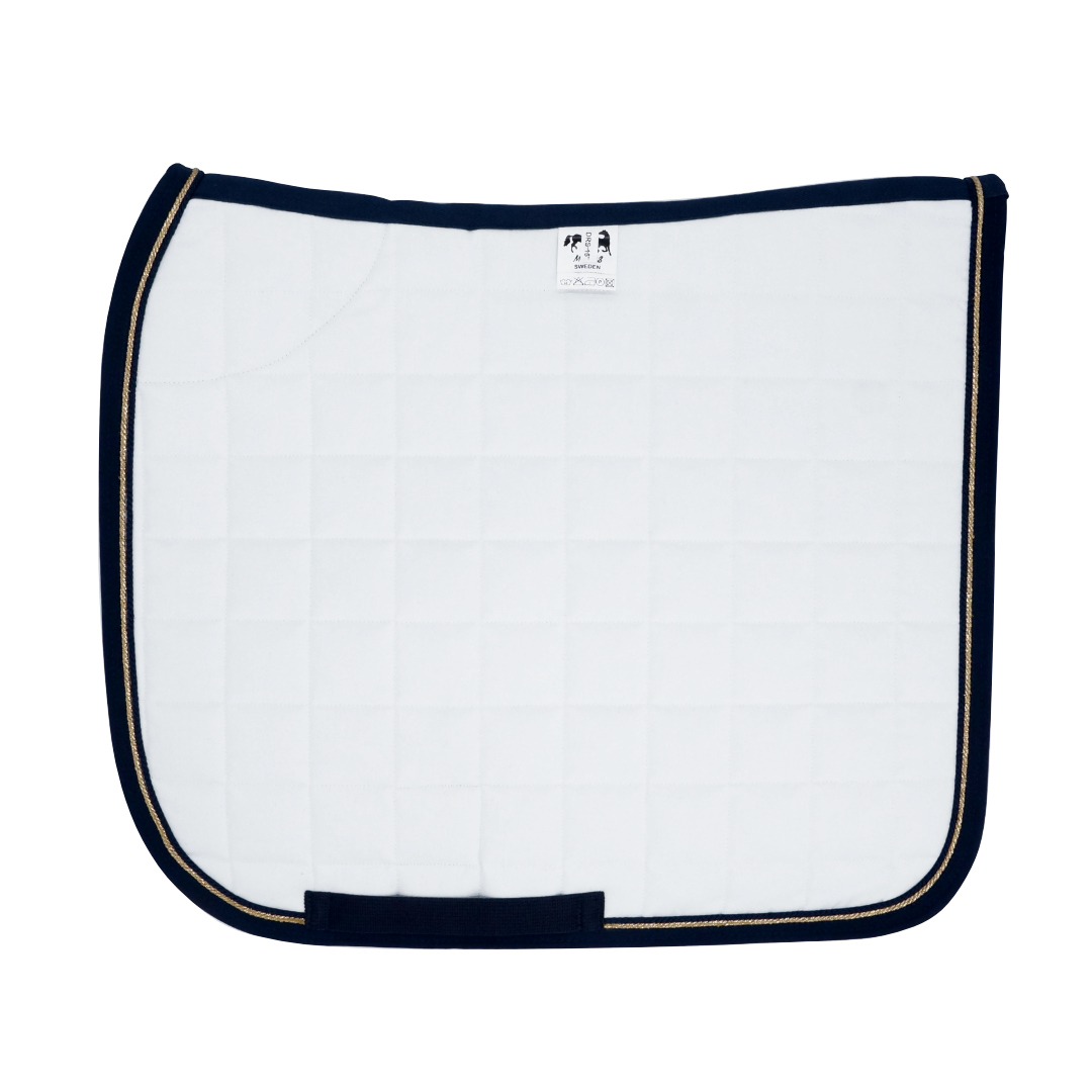 Dressyrschabrak Ponny Vit D6, marin/guld