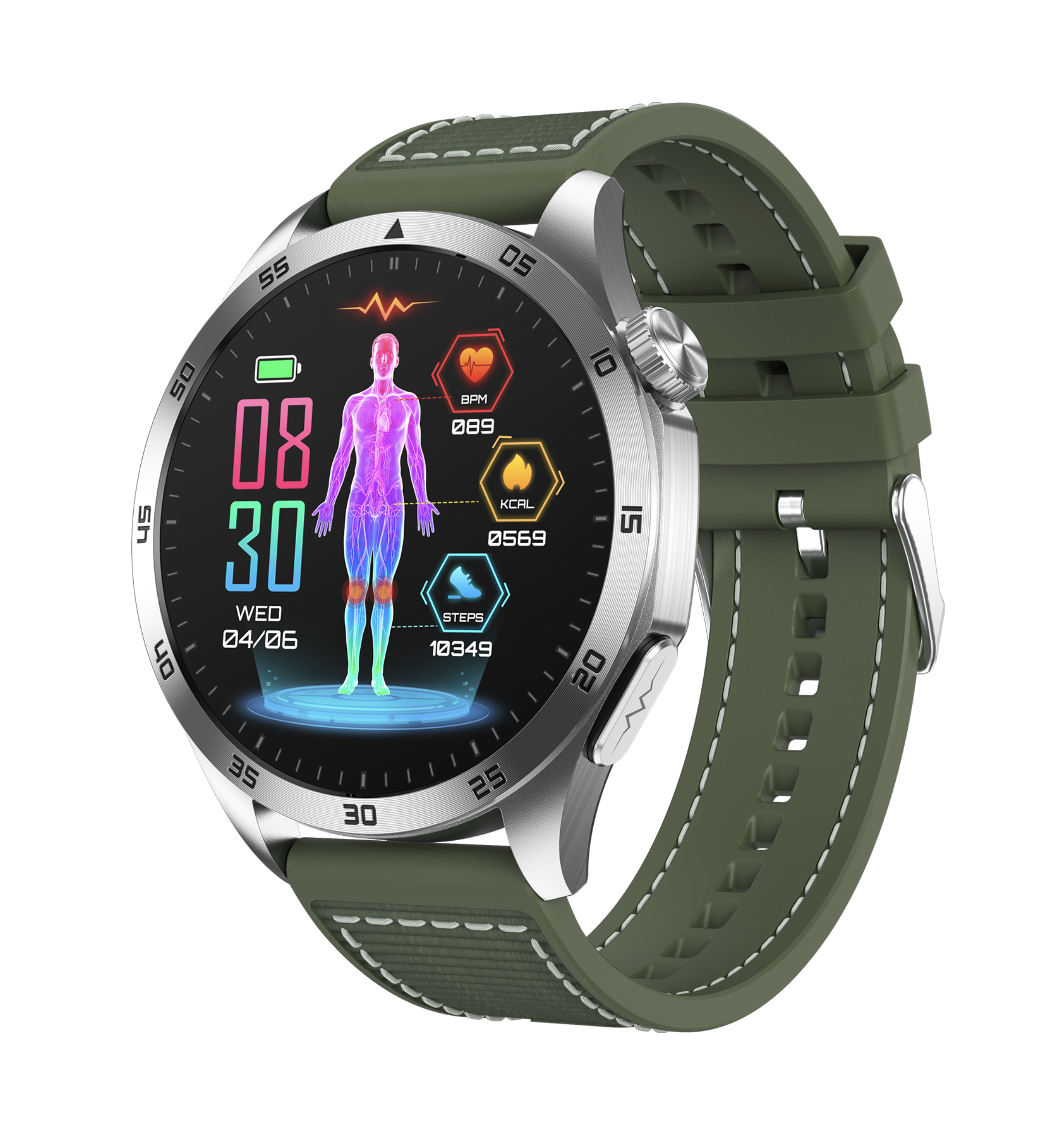Philippe Palmer Smart Watch LP75 ECG Green Nylon