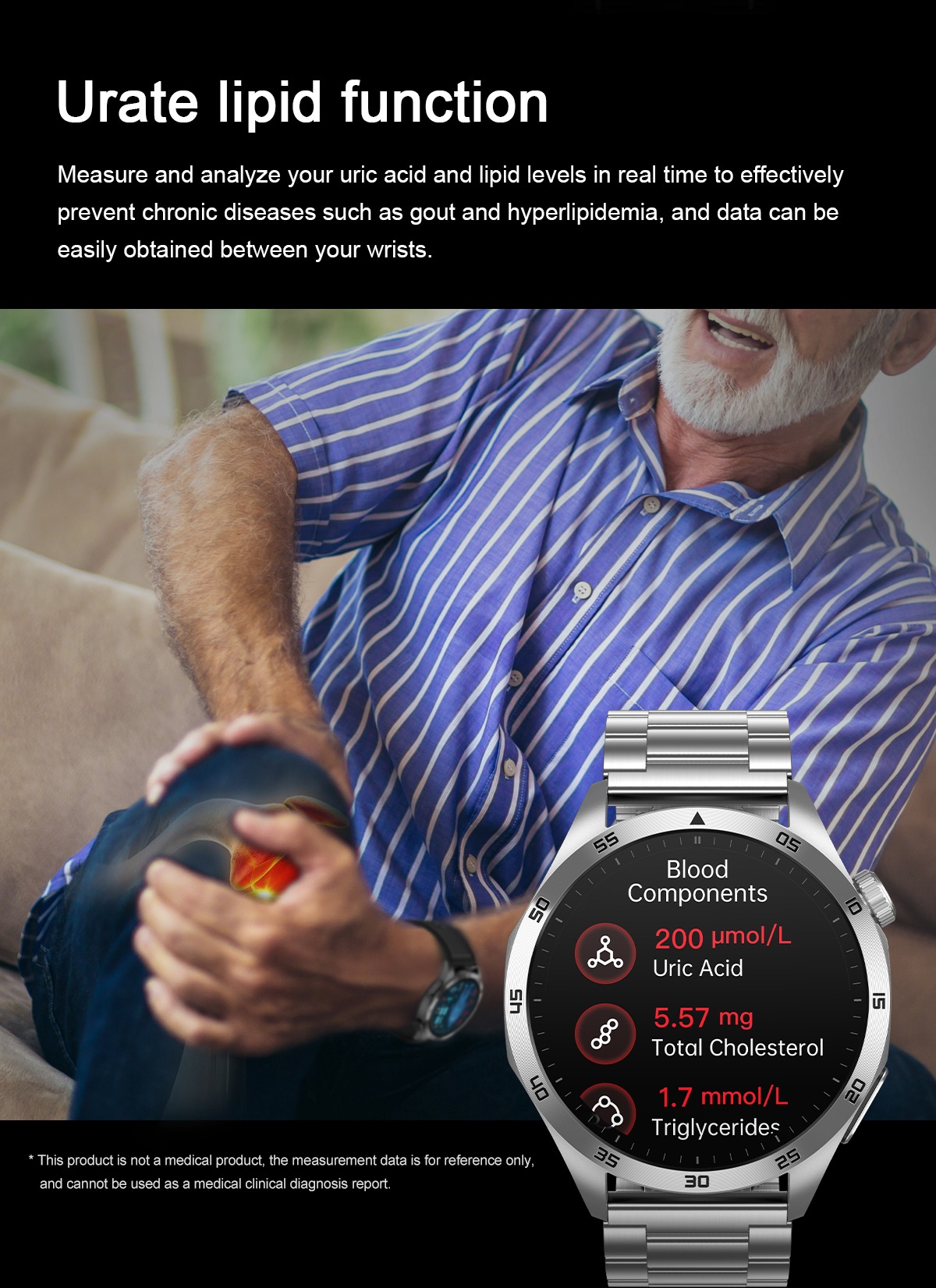 Philippe Palmer Smart Watch LP75 ECG Black Steel - 17
