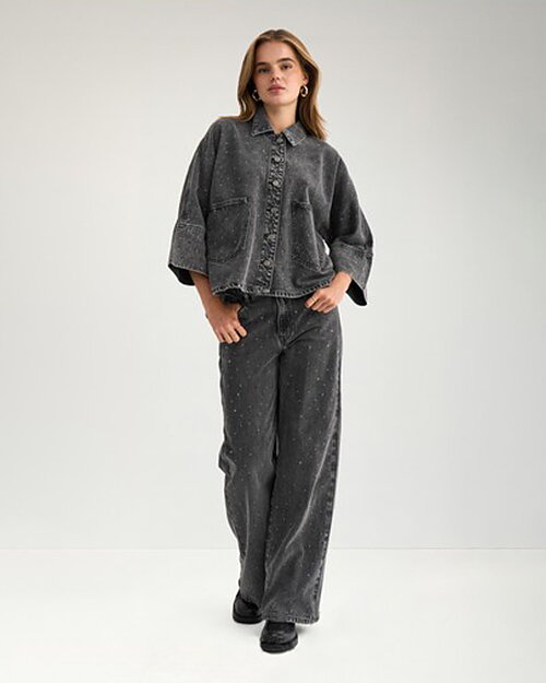 Jeansskjorta Brooklyn stone grå denim - 5