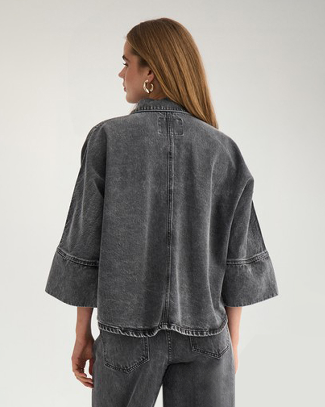 Jeansskjorta Brooklyn stone grå denim - 2