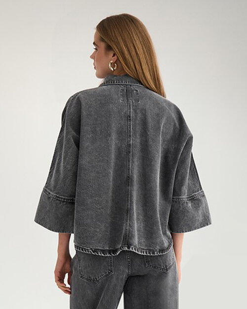 Jeansskjorta Brooklyn stone grå denim - 2