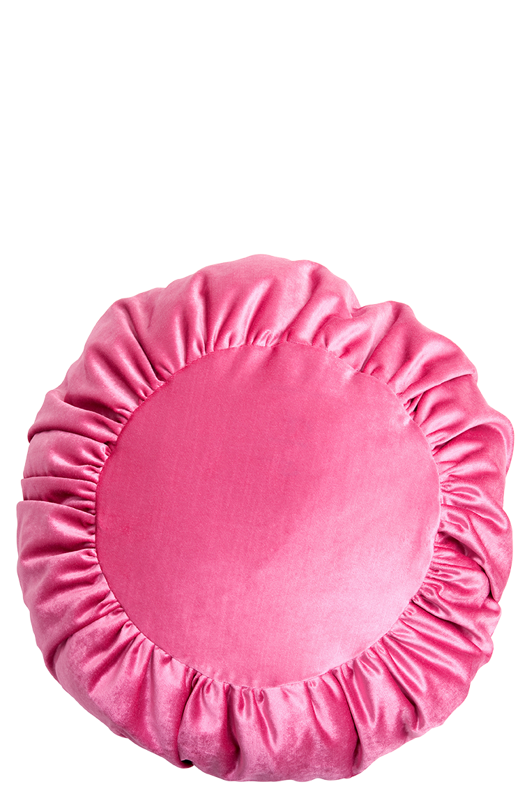 Kudde Sammet Rund Rosa  Ø65