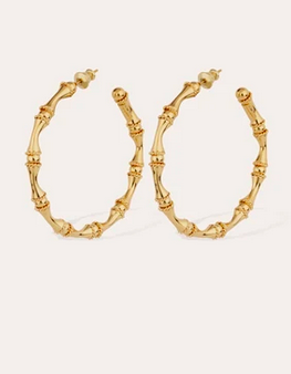 Bambou Hoop Earrings Gold