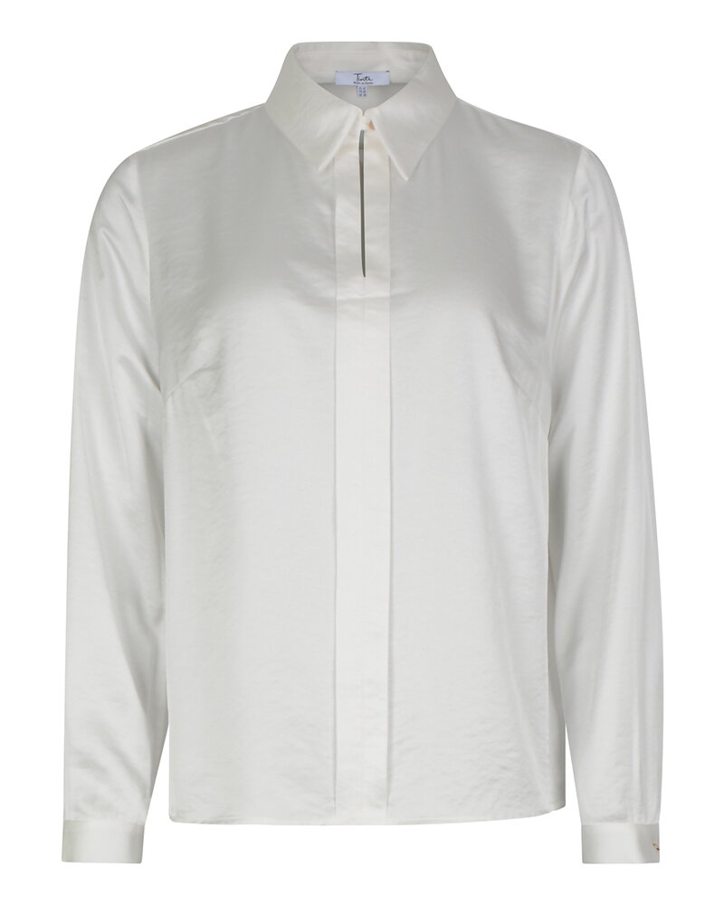 Blus Olalla krage en knapp offwhite