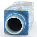 Johanne Gerber (Baca 1960s) Block Vase with Blue and Brown Flower Decor 20 cm #780-3455