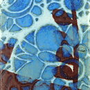 Johanne Gerber (Baca 1960s) Block Vase with Blue and Brown Flower Decor 20 cm #780-3455