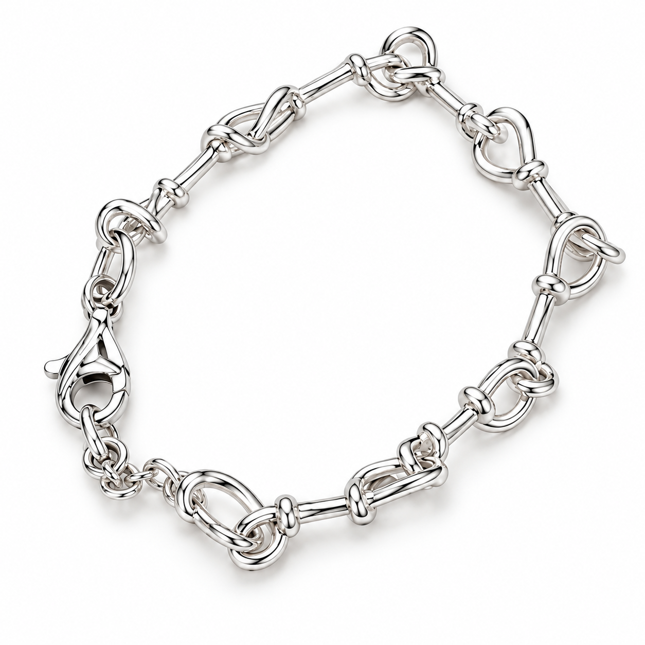 Oregelbundet Armband sterling silver
