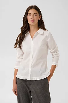 Culture Margi Antoinett Frill Shirt Gardenia