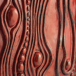 Lars Bergsten (1990) Relief Wall Plaque with Red Abstract Motif 27 cm