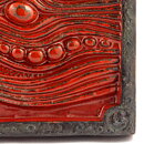 Lars Bergsten (1990) Relief Wall Plaque with Red Abstract Motif 27 cm