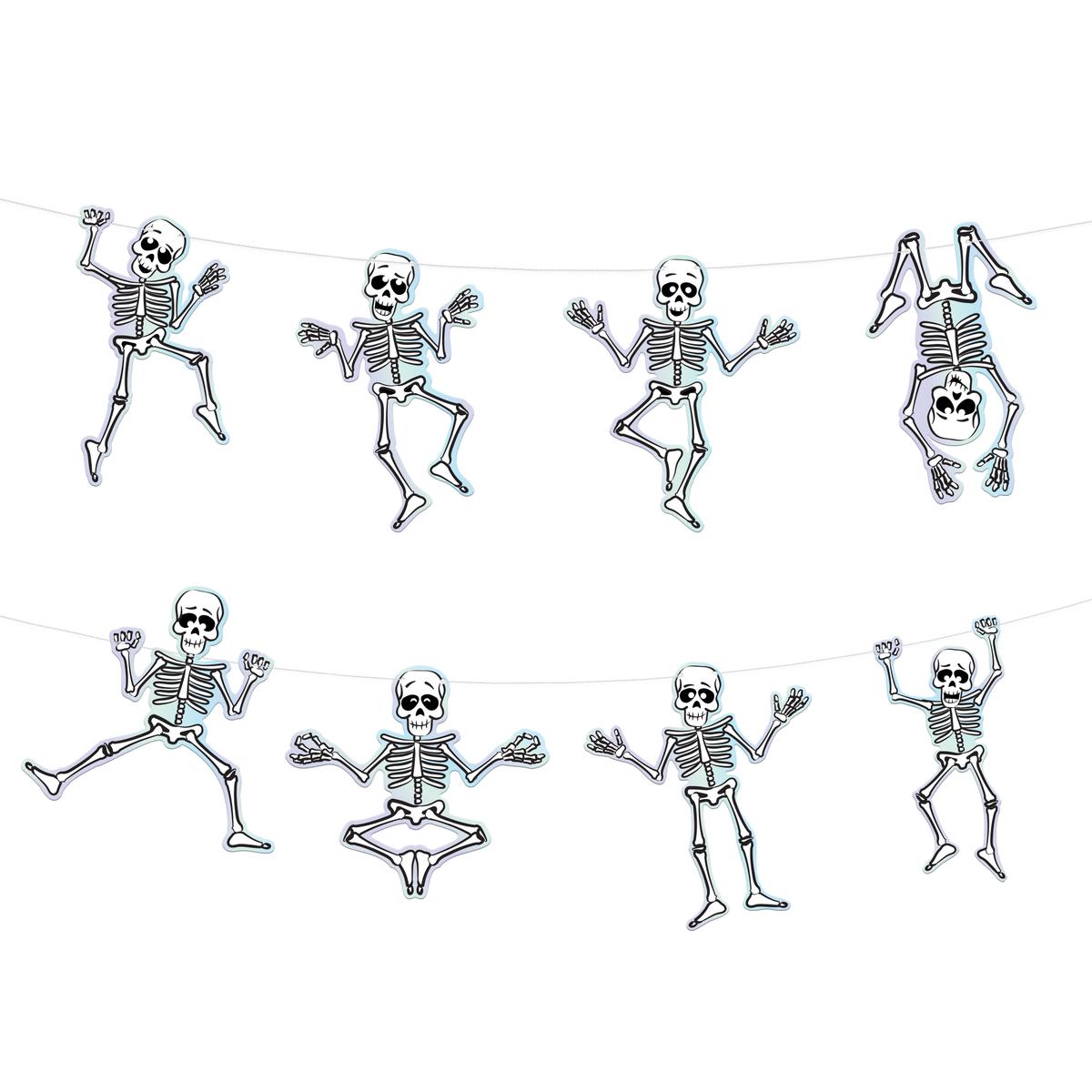 Halloween skelettgirlang 2 meter med 8 dansande skelett  
