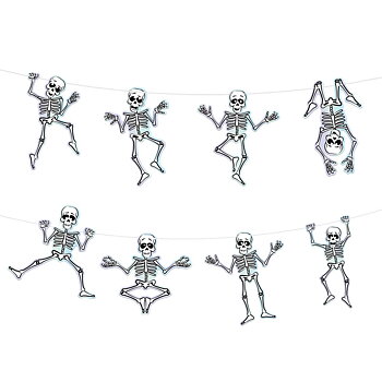 Halloween skelettgirlang 2 meter med 8 dansande skelett  